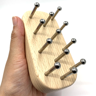 不锈钢经络按摩刷12钉实木无痕刮痧净身梳子胸部淋巴乳腺腹腿精油