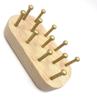 12钉黄铜经络按摩刷精油导入胸部肚子大腿无痕刮痧净身按摩梳子