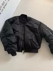American-Style Bomber Flight Jacket Cotton Coat for Men, Winter Thickened and Warm, Cleanfit Short Baseball Jacket