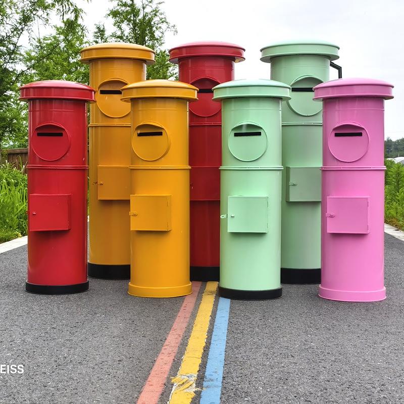 铁艺日本邮筒东京便邮信筒邮箱信箱铁艺模型户外活动复古装饰摆件