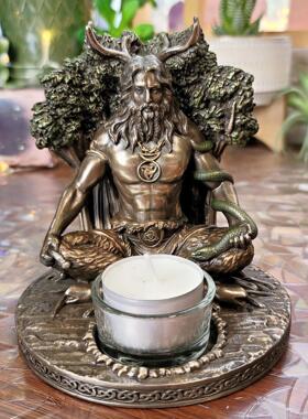 凯尔特神话人物父亲节树脂雕像创意欧洲复古烛台摆件烛台ins风