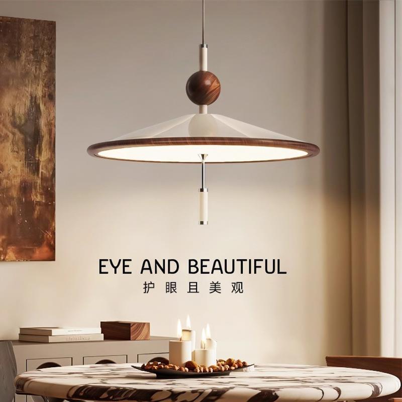 普瑞全光谱茶室中古风风铃吊灯原木风餐厅灯高级感侘寂风禅意灯具
