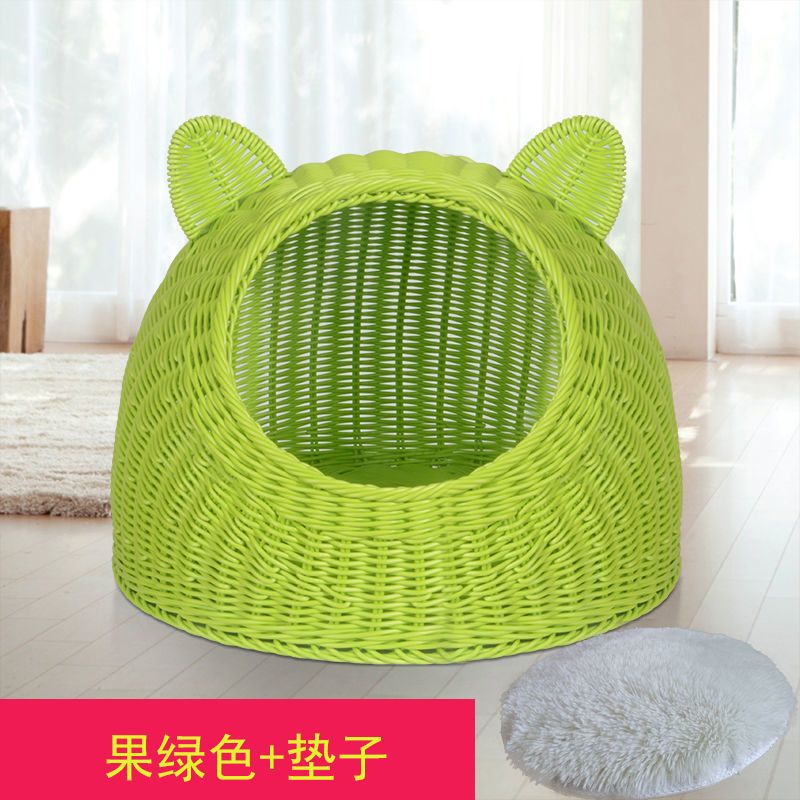 藤编猫窝猫屋狗窝夏季凉