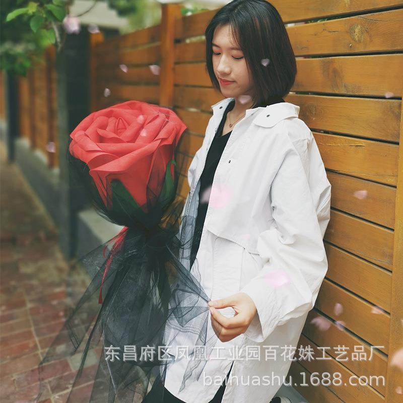 情人节礼物超大单只玫瑰花一枝独秀巨型花束工厂源头厂家实物拍摄