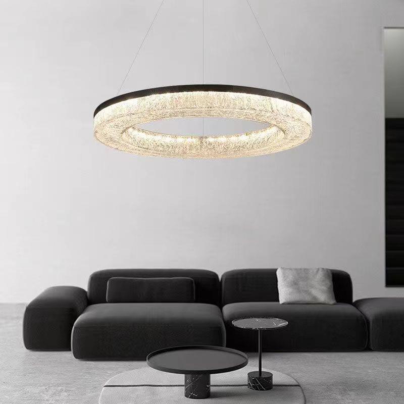 意式极简全铜轻奢圆环形全光谱客厅吊灯后现代高档餐厅智能卧室灯