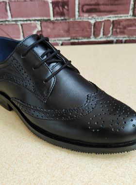 09201博益鸟量脚定制32码33码34 35布洛克雕花特小码男式系带皮鞋