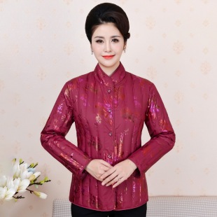 妈妈冬装 中老年人羽绒服内胆大码 立领白鸭绒轻便保暖外套加肥加大