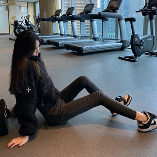 显瘦高腰紧身九分弹力铅笔裤 修身 女2025新款 烟灰色加绒小脚牛仔裤