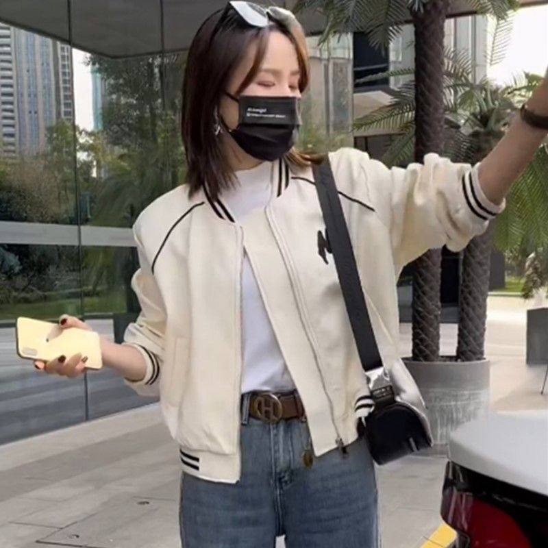 时尚短款棒球服外套女春季新款年爆款欧货高级感休闲百搭夹克上衣,女装/女士精品,短外套,淘宝优惠券,粉丝福利购,淘宝优惠卷