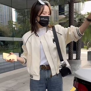 时尚短款棒球服外套女春季新款年爆款欧货高级感休闲百搭夹克上衣