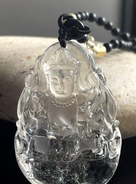 正品天然绿幽灵观音吊坠项坠包邮