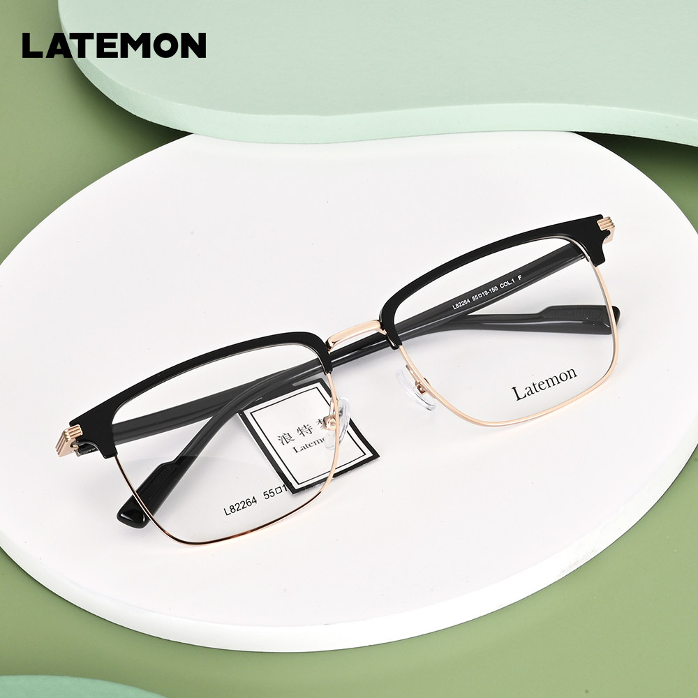 浪特梦新款眼镜框女眉形架百搭修脸可配度数tr合金光学架男l82264