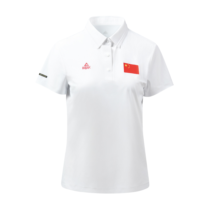 匹克peak正品爱国服运动polo衫翻领短袖T恤TF638268国旗短袖女款