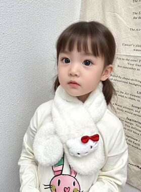 儿童围巾秋冬款女童男童韩版小孩婴幼猫咪宝宝毛绒保暖围脖秋冬季