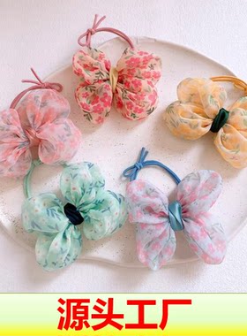 甜美花朵小女孩立体蝴蝶结发圈儿