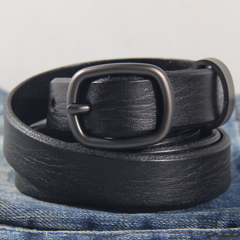 简约复古头层牛皮黑色腰带