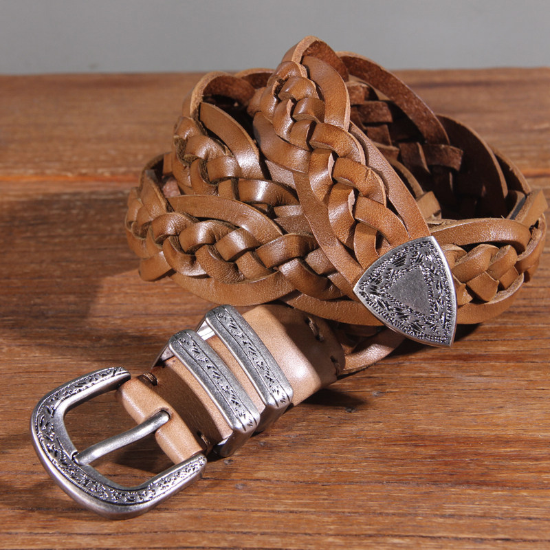 3.3cm编织皮带男女通用头层纯牛皮手工复古真皮百搭牛仔裤腰带潮,服饰配件/皮带/帽子/围巾,腰带/皮带/腰链,淘宝优惠券,粉丝福利购,淘宝优惠卷