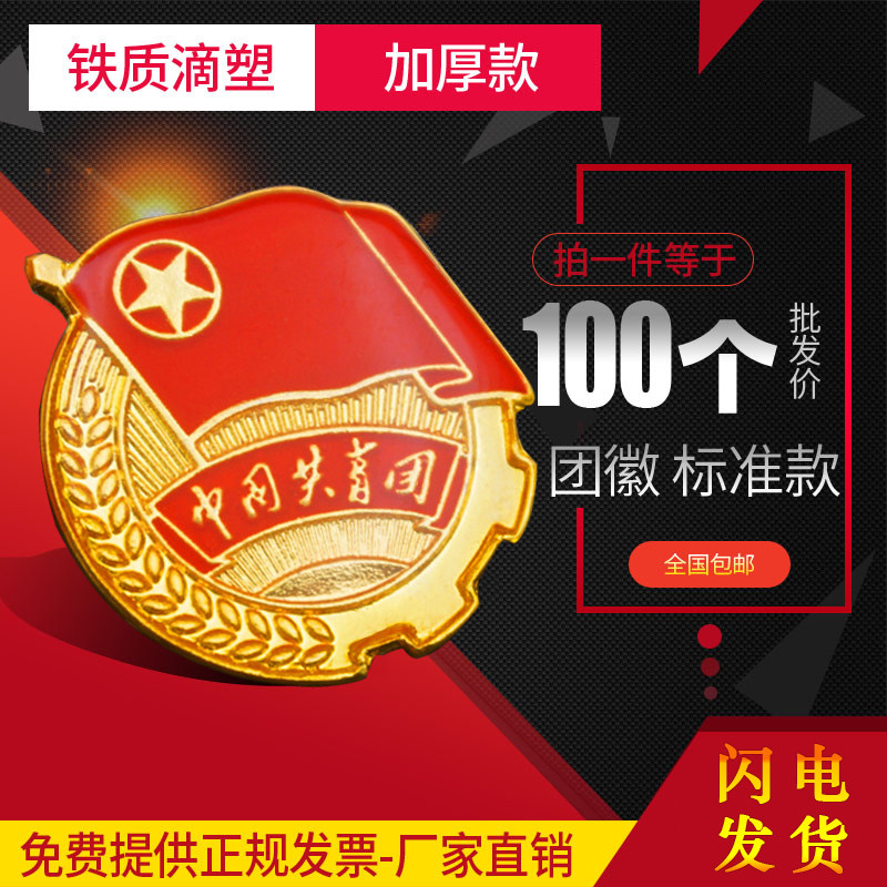 2024标新版准型共青团团徽学生用磁铁强磁别针蝴蝶扣胸针正版