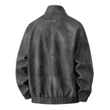 平铺2025年秋装男士机车皮衣PU皮夹克外套25603P140黑色，男装夹克，电商D227