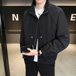 模特 2026春装新款立领夹克衫 882606 P115 黑色 穿到200斤，男装夹克，电商D227
