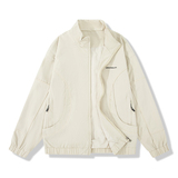 平铺2025秋装立领拉链衫外套夹克衫2501P125米白，男装夹克，电商D227