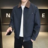 模特2026年春装翻领长袖夹克外套25602P120蓝色，男装夹克，电商D227