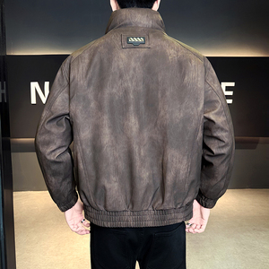 模特   标50绒2025冬季白鸭绒立领皮羽绒服  25189 P225 黑色图片