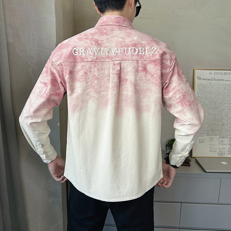 模特2026春装加厚全棉衬衫夹克衫外套6742P80红色,男装夹克,电商D227
