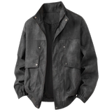 平铺2025年秋装男士机车皮衣PU皮夹克外套25603P140黑色，男装夹克，电商D227