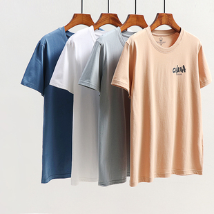 青少年夏纯棉宽松休闲家居短袖睡衣初中大童男生汗衫外穿T恤上衣