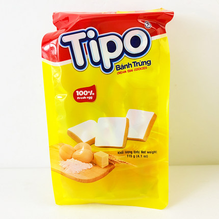 越南进口Tipo面包干小包装喜饼面包片干酪早餐代餐饼干休闲零食