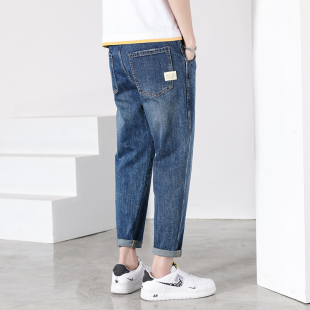 潮流九分裤 男宽松休闲弹力春春款 2022新款 潮牌春季 男士 新款 牛仔裤