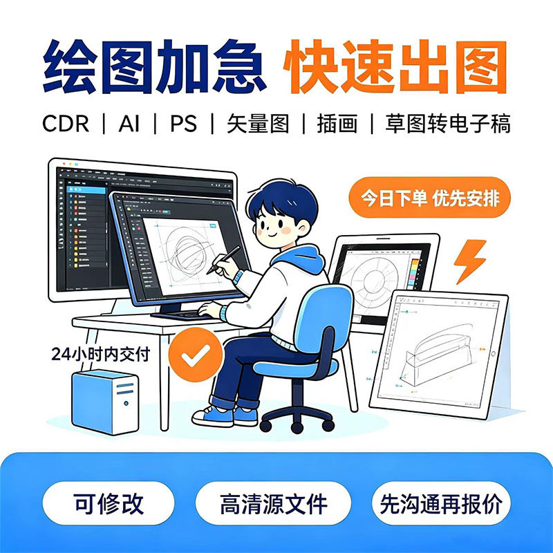 CDR代画AI代画PS平面设计平面广告设计