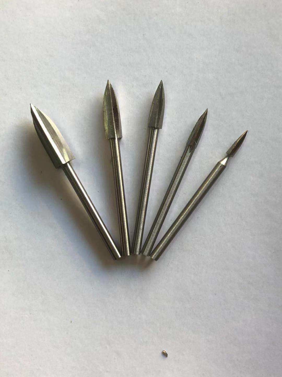 三刃尖针尖刀木雕根雕牙雕核雕刻刀diy工具 电磨锣机牙雕机宝剑刀