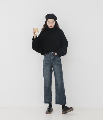 清仓亏本甩卖1644梨形身材女大码显瘦牛仔裤胖mm直筒宽松阔腿裤子