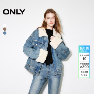 124322001 复古纯棉宽松落肩牛仔棉服外套女 ONLY冬季 时尚