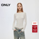 新款 圆领不规则坑条轻盈舒适修身 亮片长袖 ONLY2025冬季 针织衫 女