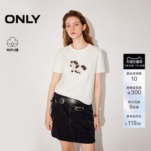 ONLY马年系列印花圆领短袖T恤