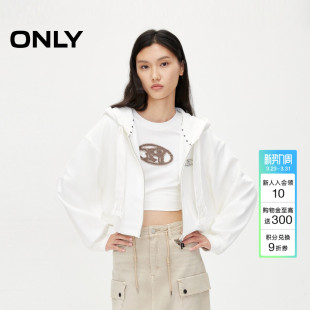卫衣女 ONLY夏季 开衫 落肩短款 12439S020 休闲连帽长袖