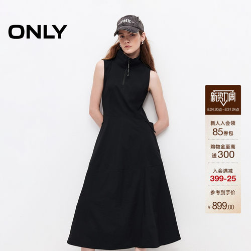 ONLY无袖裙子X型半开立领连衣裙