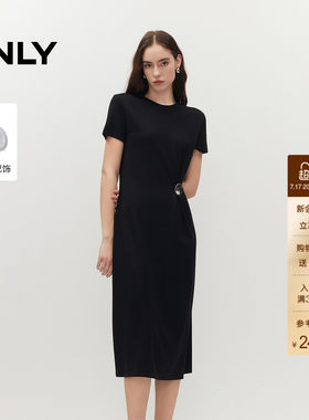 ONLY挺阔面料直筒版型T恤连衣裙