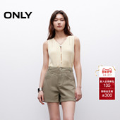 ONLY2025夏季 女 休闲裤 新款 V字腰头立体剪裁显瘦A字高腰宽松短裤