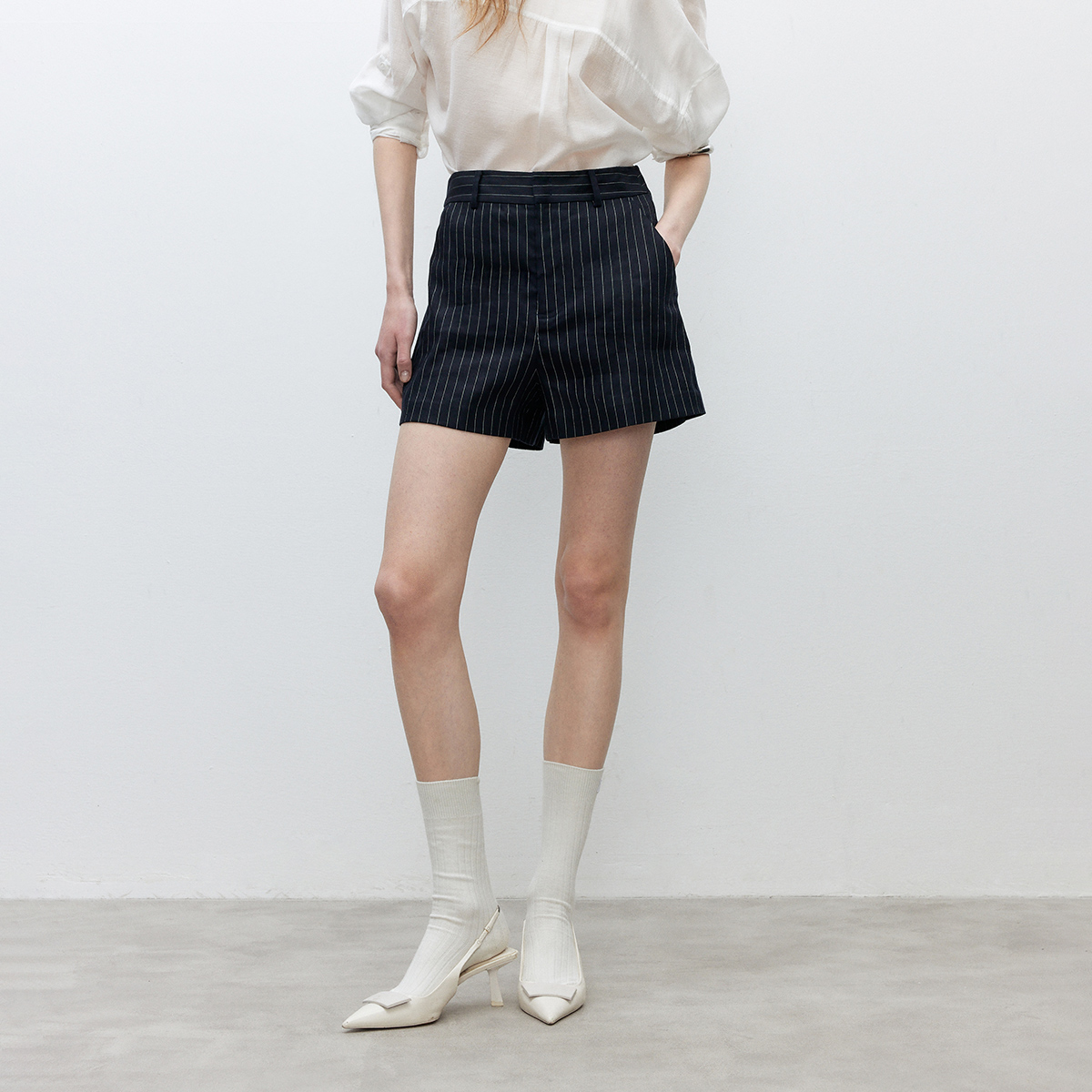 ONLY竖条纹A字显瘦短裤休闲裤