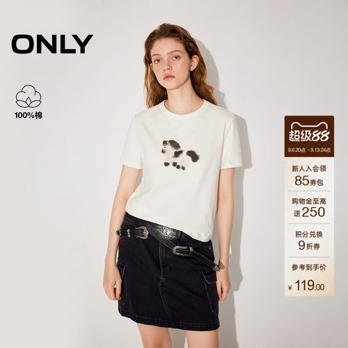 ONLY马年系列印花圆领短袖T恤