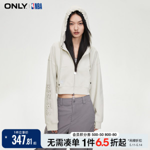 ONLY春季NBA联名款短款长袖开衫连帽卫衣女|12339R011