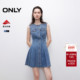 莱卡面料时尚 ONLY2026春季 新款 辣妹百搭显瘦圆领短裙牛仔连衣裙女