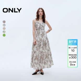 气质印花波嬉度假风吊带裙子仙女连衣裙女 ONLY夏季 油画裙