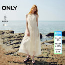 ONLY2026春季 淡人H型裙子串珠挂脖细闪烫钻压褶摆纱长连衣裙 新款