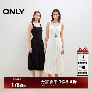 新款 ONLY2025夏季 休闲轻薄舒适莱赛尔U领V领T恤连衣裙 热销款