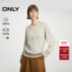 绵羊毛马海毛蝴蝶结落肩圆领宽松红色毛衣针织衫 ONLY2026春季 新款